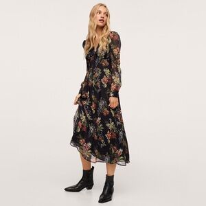 Floral Long-Sleeve Maxi Dress